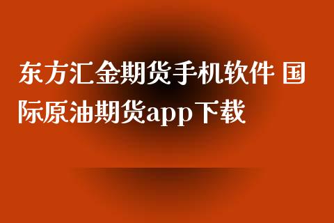 东方汇金期货软件 国际原油期货app_https://www.cdtktest.com_期货行情_第1张