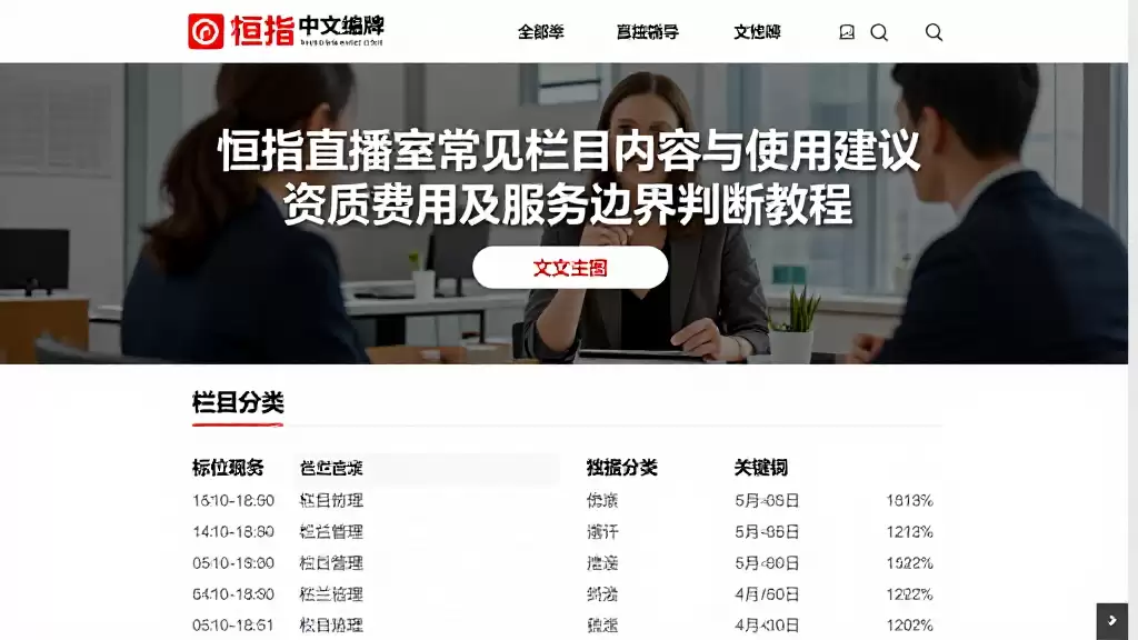 恒指直播室常见栏目内容与使用建议资质费用及服务边界判断教程