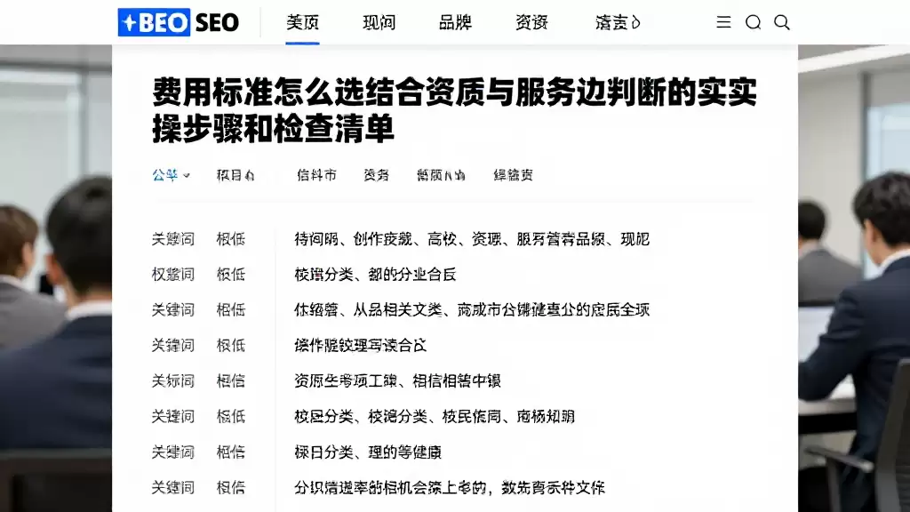 费用标准怎么选结合资质与服务边界判断的实操步骤和检查清单