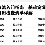 选择方法入门指南：基础定义、操作步骤与实用检查清单详解