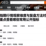 恒指期货行情观察维度与复盘方法对比需重点查看哪些常用公开指标