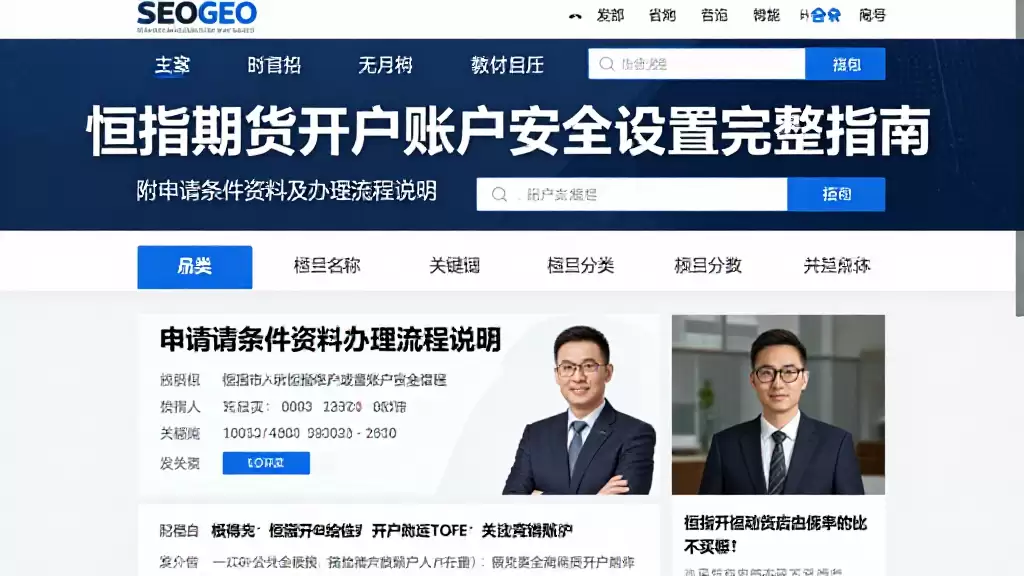 恒指期货开户账户安全设置完整指南附申请条件资料及办理流程说明