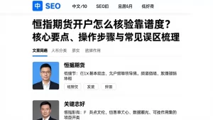 恒指期货开户怎么核验靠谱度？核心要点、操作步骤与常见误区梳理