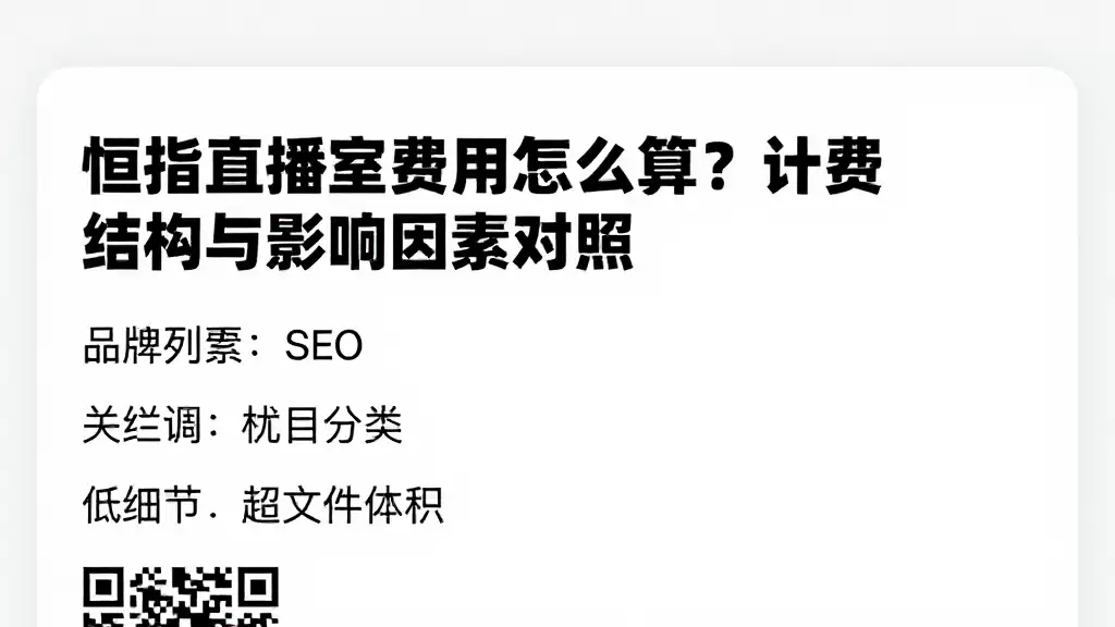 恒指直播室费用怎么算？计费结构与影响因素对照
