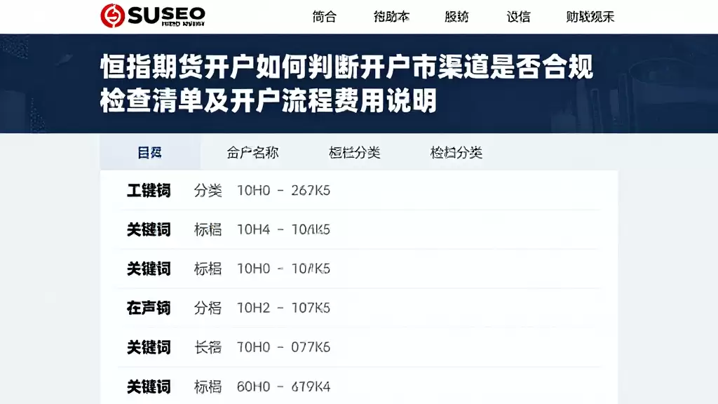 恒指期货开户如何判断开户渠道是否合规附检查清单及开户流程费用说明