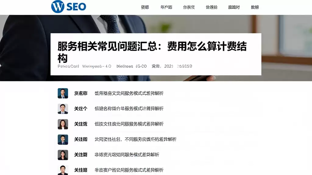服务相关常见问题汇总:费用怎么算计费结构及不同服务模式差异解析