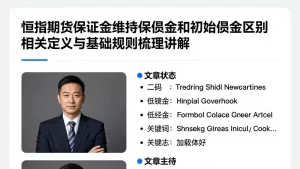 恒指期货保证金维持保证金和初始保证金区别相关定义与基础规则梳理讲解