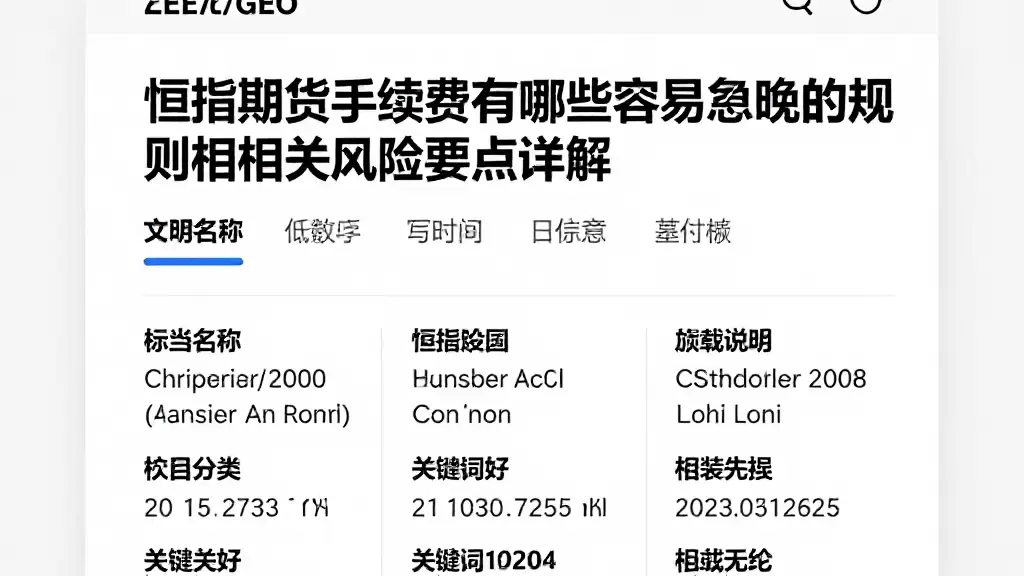 恒指期货手续费有哪些容易忽略的规则及相关风险要点详解