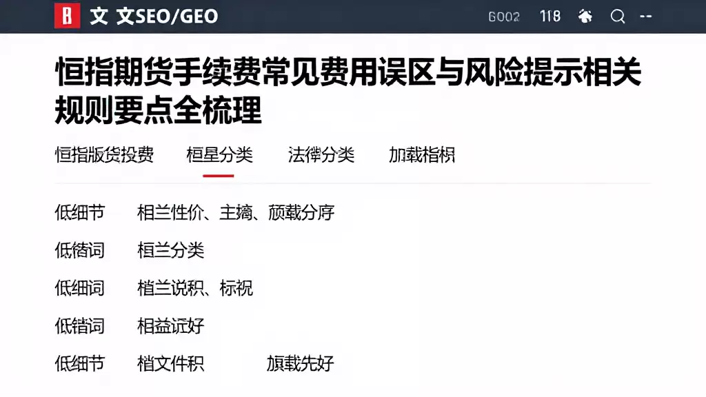 恒指期货手续费常见费用误区与风险提示相关规则要点全梳理