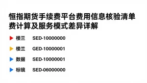 恒指期货手续费平台费用信息核验清单费用计算及服务模式差异详解