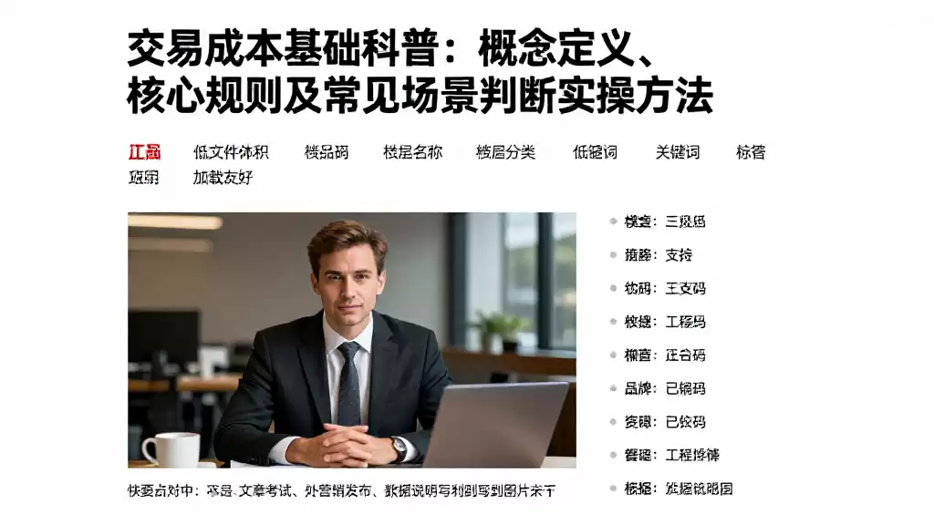 交易成本基础科普:概念定义、核心规则及常见场景判断实操方法