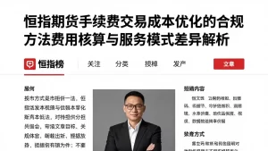 恒指期货手续费交易成本优化的合规方法费用核算与服务模式差异解析