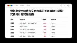 恒指期货手续费与交易频率的关系解读不同模式费用计算实操指南