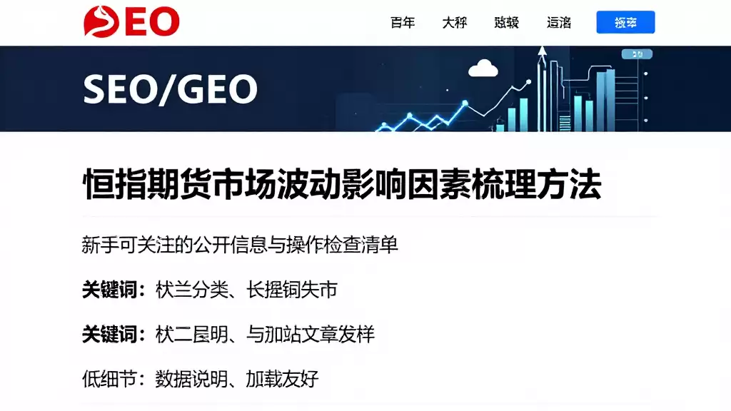 恒指期货市场波动影响因素梳理方法新手可关注的公开信息与操作检查清单