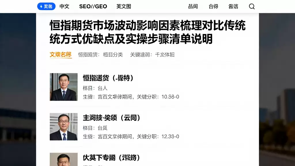 恒指期货市场波动影响因素梳理对比传统方式优缺点及实操步骤清单说明