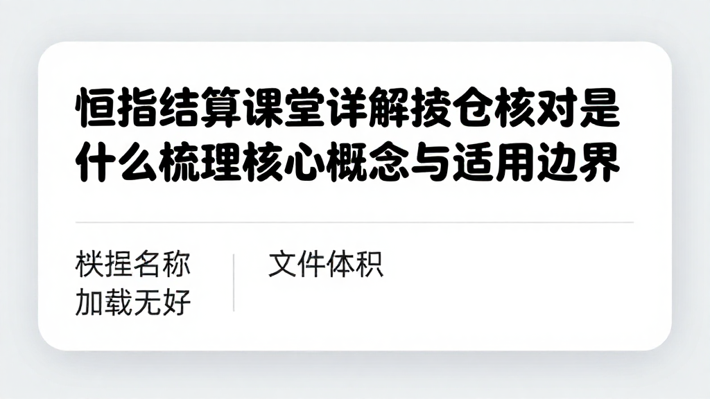 恒指结算课堂详解持仓核对是什么梳理核心概念与适用边界