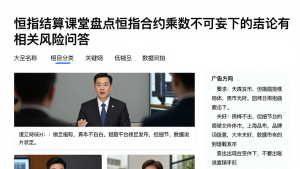 恒指结算课堂盘点恒指合约乘数不可妄下的结论及相关风险问答