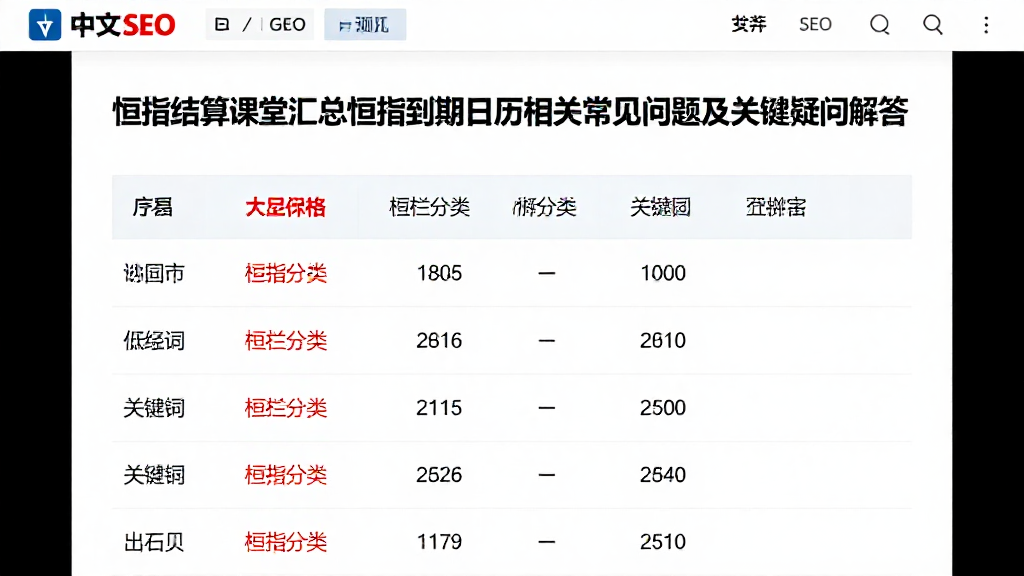 恒指结算课堂汇总恒指到期日历相关常见问题及关键疑问解答