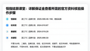 恒指结算课堂：详解保证金查看所需的官方资料核验操作步骤