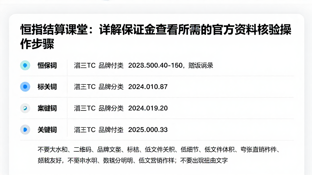 恒指结算课堂：详解保证金查看所需的官方资料核验操作步骤