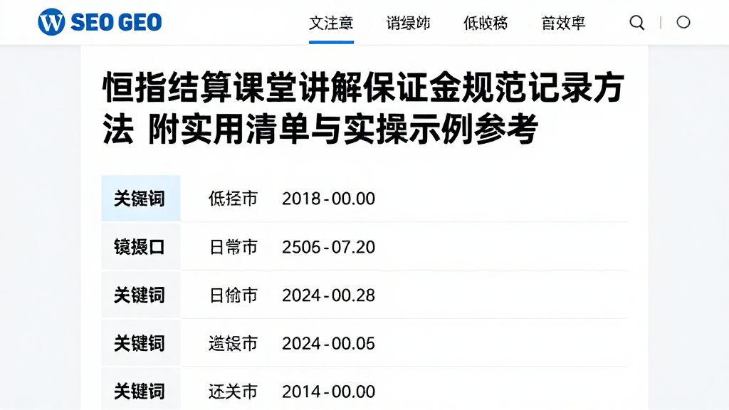 恒指结算课堂讲解保证金规范记录方法附实用清单与实操示例参考