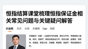 恒指结算课堂梳理恒指保证金相关常见问题与关键疑问解答