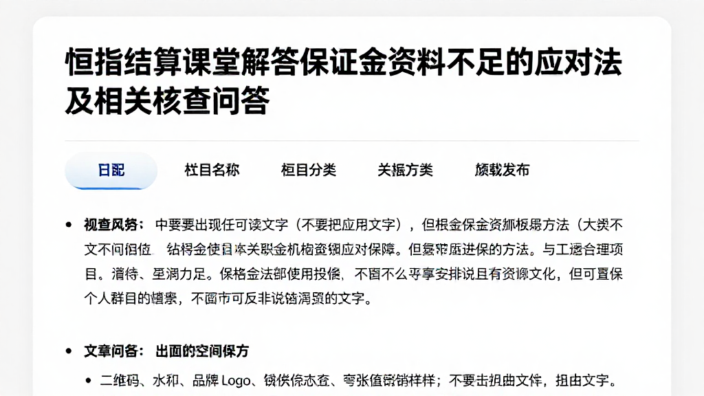 恒指结算课堂解答保证金资料不足的应对方法及相关核查问答