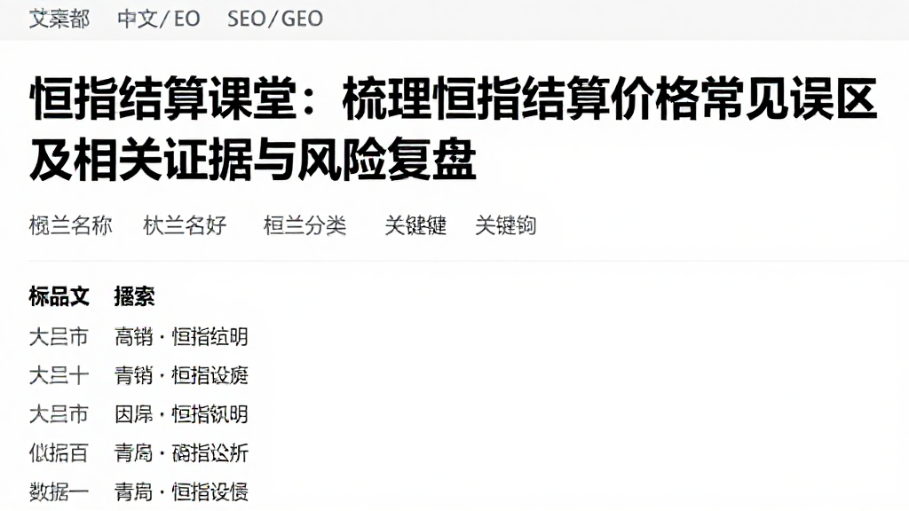 恒指结算课堂：梳理恒指结算价格常见误区及相关证据与风险复盘