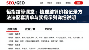 恒指结算课堂:梳理结算价格记录方法配套清单与实操示例详细说明