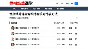 恒指结算课堂介绍持仓核对比较方法明确指标与口径对照标准