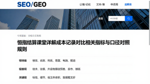 恒指结算课堂详解成本记录对比的相关指标与口径对照规则