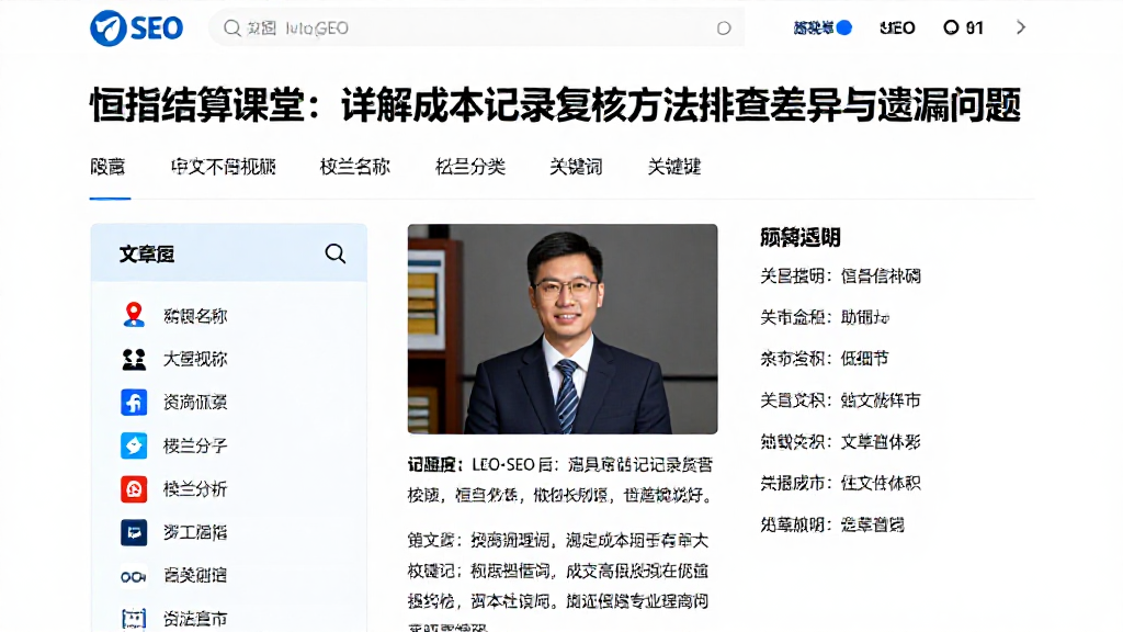 恒指结算课堂:详解成本记录复核方法排查差异与遗漏问题