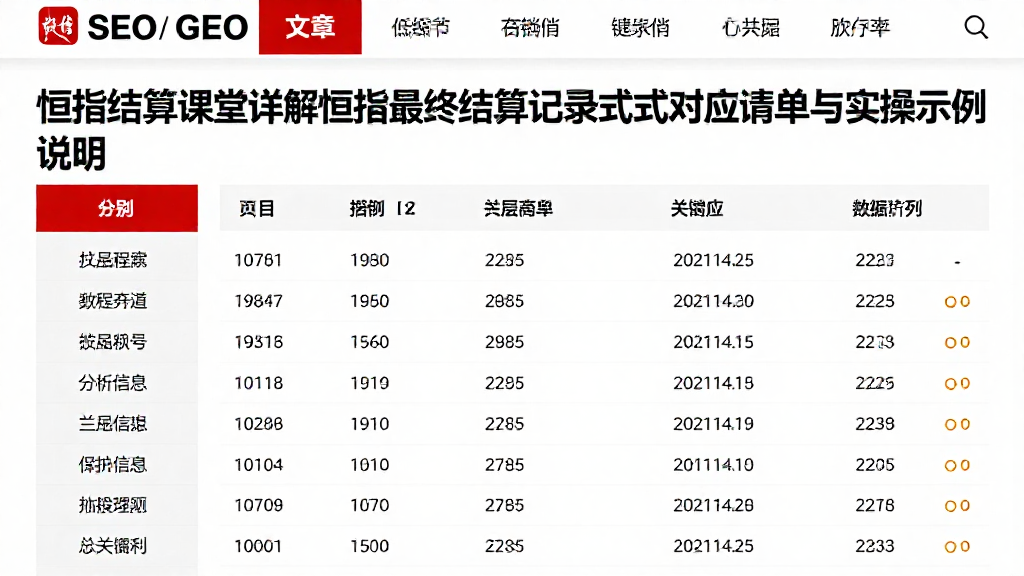 恒指结算课堂详解恒指最终结算记录方式附对应清单与实操示例说明