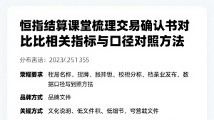 恒指结算课堂梳理交易确认书对比的相关指标与口径对照方法
